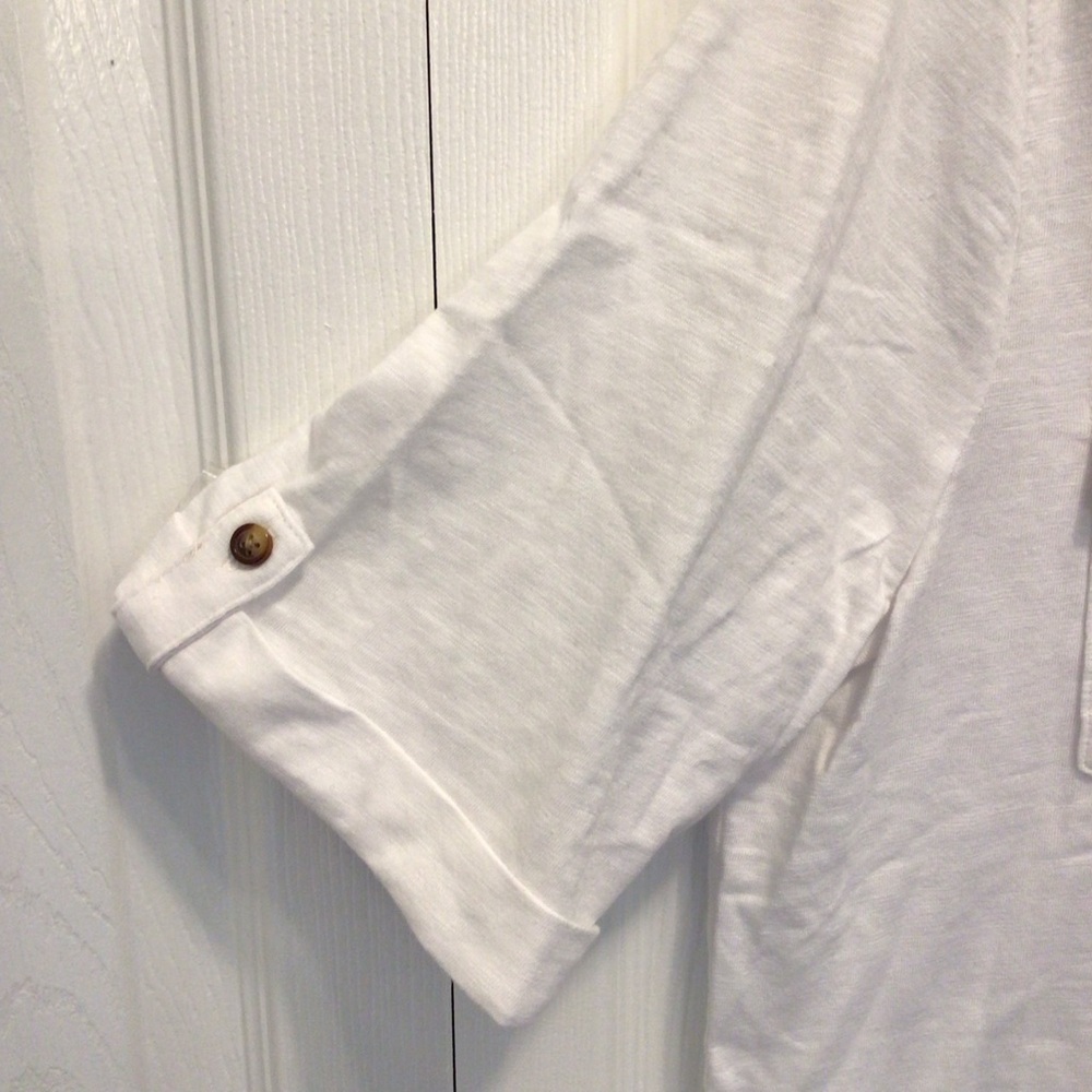 Croft & Barrow Womens White Short Sleeve Utility Henley Top Size XL - Picture 4 of 8